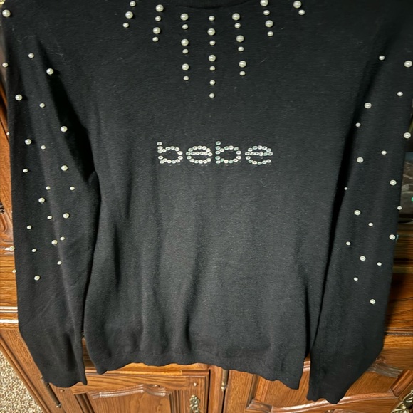 bebe Black Long Sleeve Tee new with out tags - Picture 3 of 4